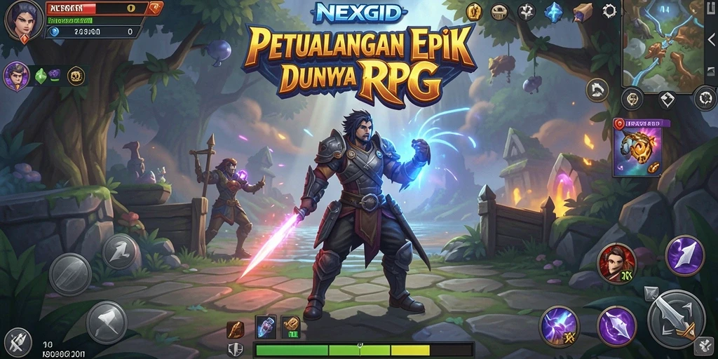 Tangkapan layar NEXGID menunjukkan pertempuran seru di dunia RPG.