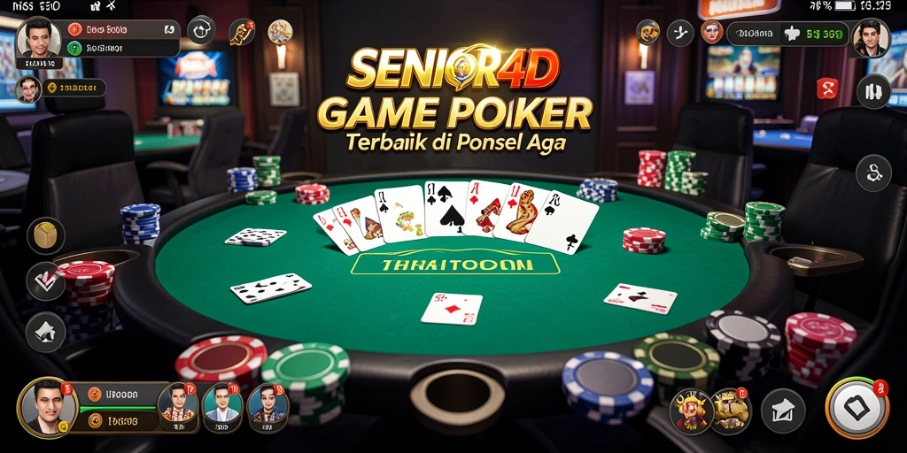Tampilan gameplay seru di SENIOR4D yang menampilkan momen Poker yang mendebarkan.